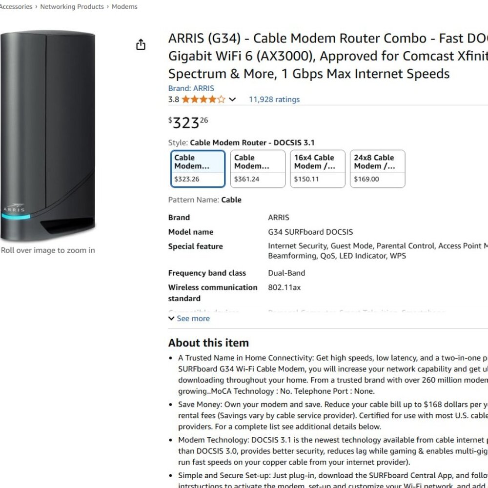 ✨Host Pick✨Brand New Arris Cable Modem Router Combo For Sale - Picture 8 of 8